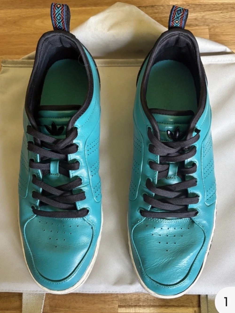 adidas Teal Low-Top Sneakers with Black Accents